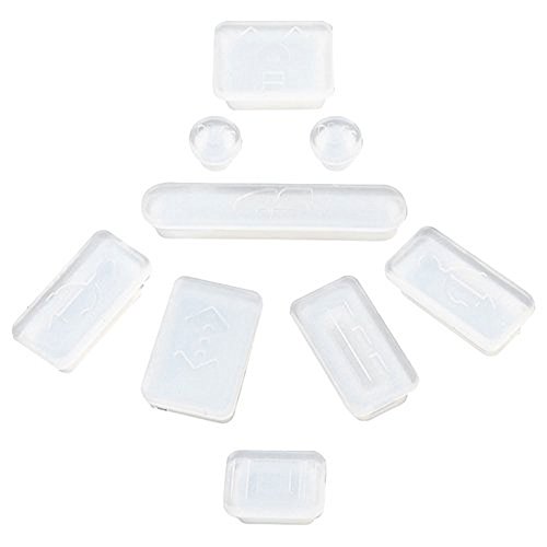 niceEshop Silicon Anti-Dust Plug Cover Stopper For Apple MacBook Pro Air (9 Pieces) -Clear