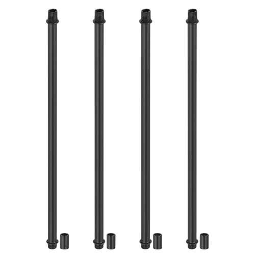 PATIKIL Kit Tige de Lampe à Tube Droit, 4 Ensemble M10 Acier au Carbone 300mm(11.81