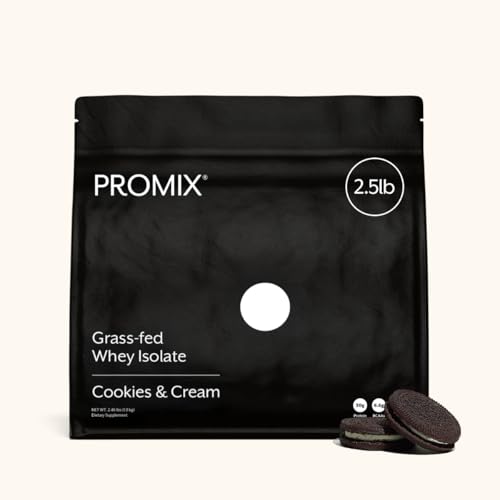 Image of Promix Whey Protein Isolate Powder, 31g Grass Fed Whey Isolate, 6.6g BCAAs, Gluten Free, Keto Friendly, Cookies & Cream