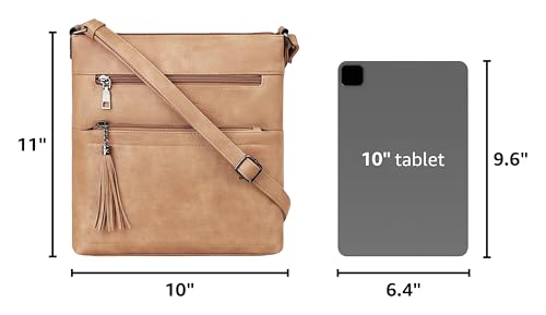 Image of MASINTOR Crossbody Purses for Women, Multi Pocket Casual Crossbody Bag, Adjustable Strap Shoulder Bag with Tassel