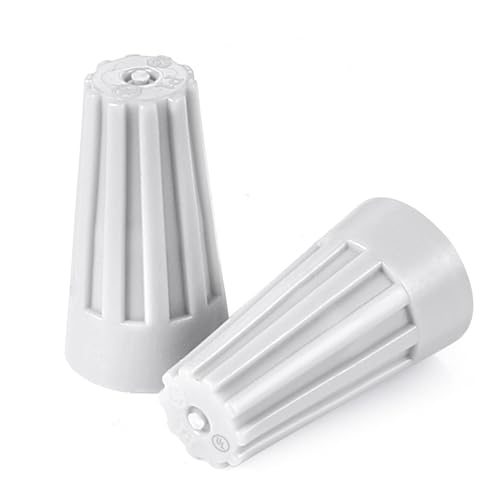 XHF UL Listed 300Pcs Gray 22-14AWG Wire Connector Nuts, Wire Caps for Quick Connection Max.2#16 w/2#18 w/2#20 Min.2#22