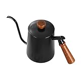 Mobestech Gooseneck Kaffeekanne aus mit Holzgriff Präziser Ausguss für Kaffee und für Camping