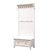 Porte-manteau multifonction en bois massif – Meuble de rangement pour chaussures facile à assembler – Porte-manteau pour chambre à coucher, couloir, étagère à chaussures multicouche