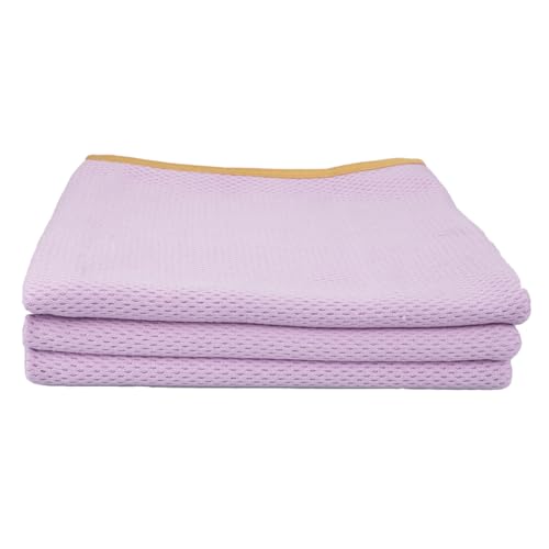 Maxshine 3 Pack Microfiber Towel (520GSM) - Purple with Yellow Silk Border, Professional Drying Cloths for Car Detailing - 20”x27.5” (51x70cm) - Ultra Soft, Scratch-Free Auto Detailing Towels