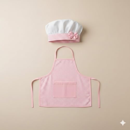 Image of A.T.U.N. (ALL THINGS UBER NICE) Soft Cotton-Rich Baby Chef Dress-Up Set | Cute Kitchen Dress-Up Outfit with Apron & Cap for Baby Boys and Girls | Ideal for Birthday & Photoshoot (0-2 Years)