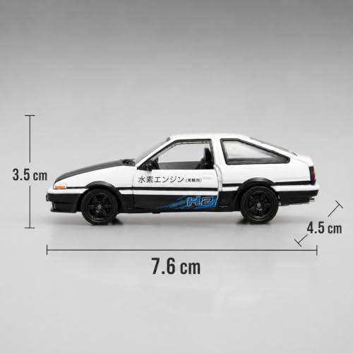 Image of Wizplex CCA Toyota AE86 H2 Hydrogen 1:64 Officially Licensed Premium Die Cast Metal Car in Acrylic Display Case - Openable Doors, Collectible JDM Classic Coupe Showpiece for Collectors & Kids 3+