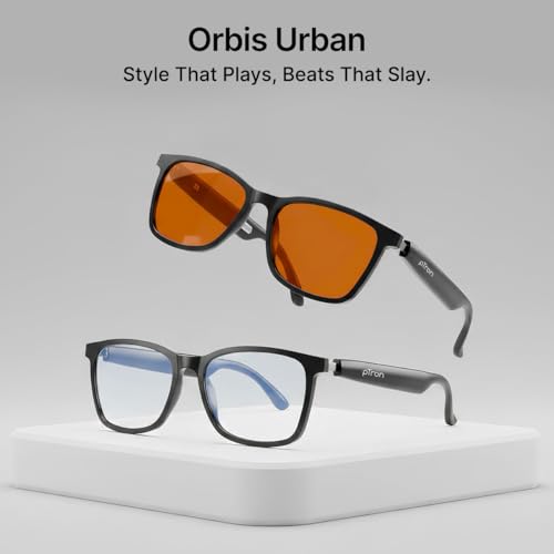 Image of pTron Orbis Urban Smart Clip-On Smart Glasses w /Bluetooth V5.4, Open Ear Music, Handsfree Calls, Protects Eye from Blue Light Emitted from Digital Screens, 8Hrs Playtime, Connect with Phones