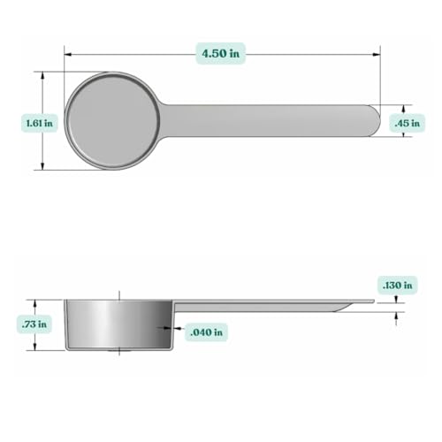 Image of 4 Teaspoon (20 mL) Long Handle Plastic Measuring Spoon for Coffee, Protein Powder, Pet Food, Spices, Grains, Dry Goods - Food-Grade BPA-Free (Pack of 1)