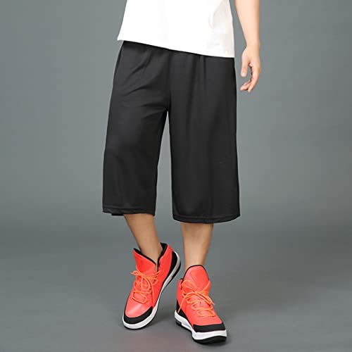 Long Basketball Shorts Men Big and Tall 3X Summer Activewear Casual Mens Workout Black Summer Wear4