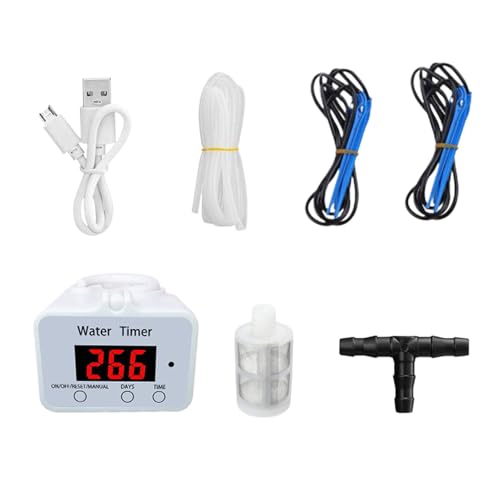 セルフ散水自動点滴灌漑キット - プログラム可能な水タイマー 屋内屋外植物用 | 自動点滴灌漑キット | スマートセルフウォーターラー 最大15ポット LEDディスプレイ USB電源 - Plant Wate