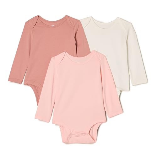 Image of Amazon Essentials x Sofia Grainge Unisex Babies' Cotton Long Sleeve Crew Neck Bodysuit, Pack of 3