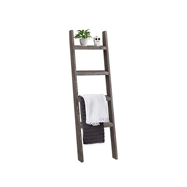 Natsukage Blanket Ladder Rustic Wooden Ladder Farmhouse Blanket Ladder Decorative Ladder Shelf for Living Room Bathroom Bedroom Wall Leaning Ladder Shelf Stand (48" x 22", Rustic Walnut) Natsukage Blanket Ladder Rustic Wooden Ladder Farmhouse Blanket Ladder Decorative Ladder Shelf for Living Room Bathroom Bedroom Wall Leaning Ladder Shelf Stand (48" x 22", Rustic Walnut)