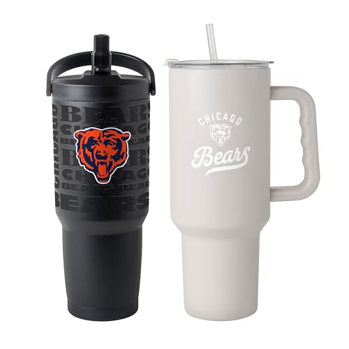 FANMATS NFL Chicago Bears Stainless Steel Tumbler Set 30 and 40 oz Capacity | Powder-Coat Finish | Tonal Fashion Color