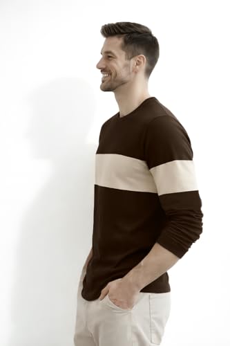 Image of The Dry STATEMen's Full Sleeve Basic Fit T-Shirt with Contrast Tipping Details Neck