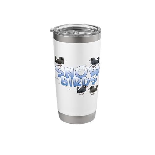 Snow Birds: Birdorable Dark-eyed Juncos Cute Winter Songbird Stainless Steel Insulated Tumbler