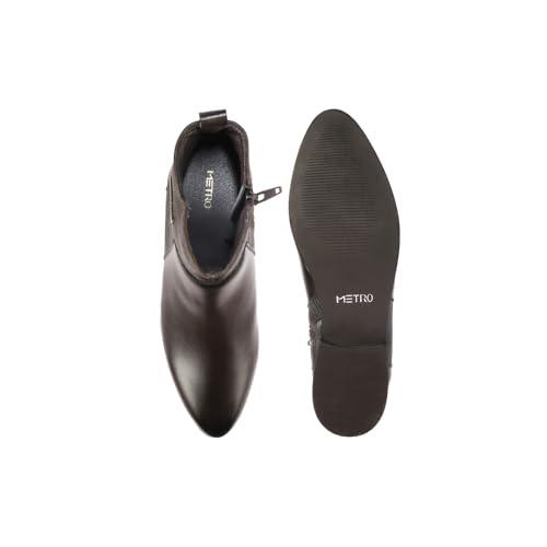 Image of Metro Women Faux Leather Ribbed Slip-On Casual Boots