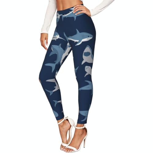 Leggings de compresión suaves azules de mujer para deporte y fitness con dibujos
