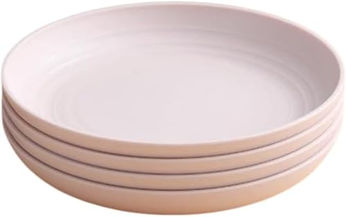 Citybaby皿プラスチック円盤皿皿電子レンジ加熱食器セットランチ皿ケーキ皿デザート皿サラダ皿ファッション北欧4個セット混色 (C,20CM)