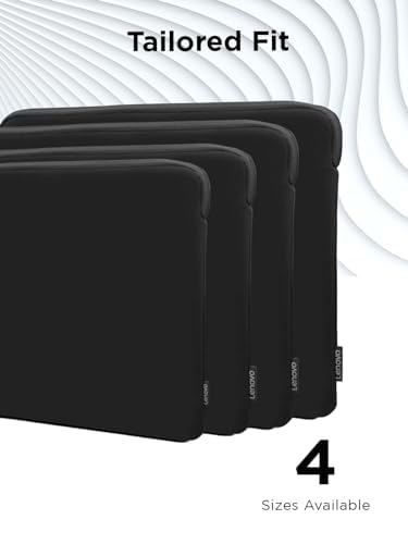 Image of Lenovo Basic Laptop Sleeve - (14 Inch) - Neoprene Material - Soft Fleece Lining - Zippered Top Opening - Black