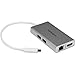 StarTech.com USB C Multiport Adapter - Aluminum - Power Delivery (USB PD) - USB C to Gigabit Ethernet / 4K HDMI / USB 3.0 Hub - Power and charge your laptop through USB Type C (5Gbps), and create a wo