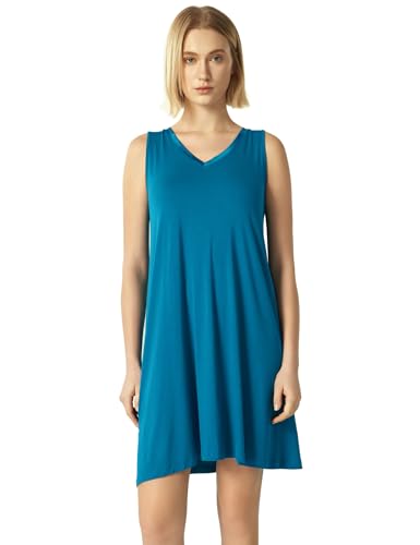 Image of GYS Cooling Bamboo Viscose Nightgowns for Women, Lightweight Sleeveless V Neck Sleep Shirt for Hot Sleepers, Soft Night dress