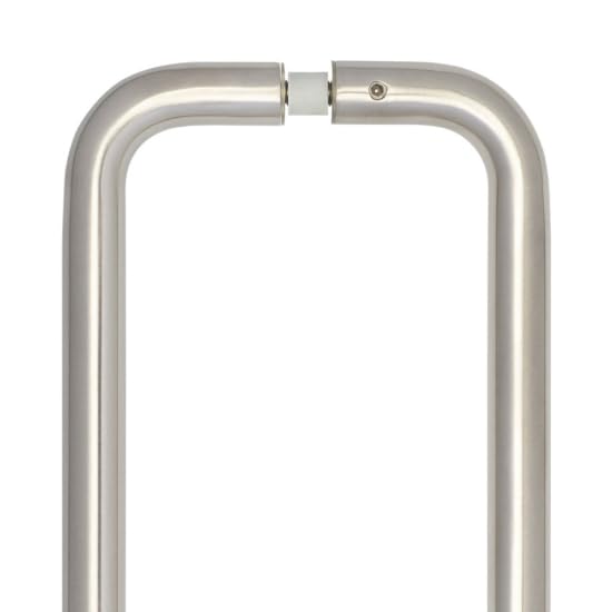 Ironmongery Solutions® Stainless Steel 19mm D Shape Pull Handles Back to Back Fixing for Commercial & Residential Doors Fixings Included (Satin Stainless Steel, 600x19mm)