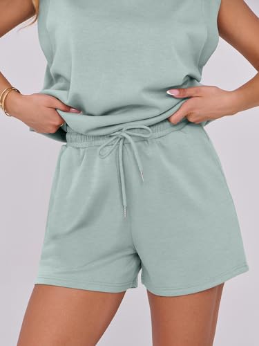 Image of ANRABESS Two Piece Sets for Women 2026 Summer Short Lounge Set Casual Beach Vacation Outfits Spring Sweatsuits Tracksuit