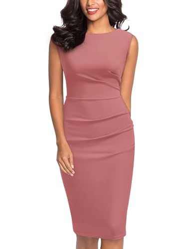 Image of Miusol Women's Retro Ruffle Style Slim Work Pencil Dress