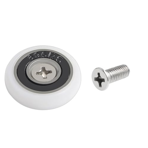 WheatThrive Rodillos para puerta de ducha, ruedas de repuesto, 19/23/25 mm, deslizamiento suave, nailon y acero, juego de 8 piezas para mamparas de ducha