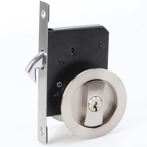 Invisible para cerradura de puerta corredera, múltiples opciones de color, mejora el estilo de tu puerta (bronce rojo y llaves)