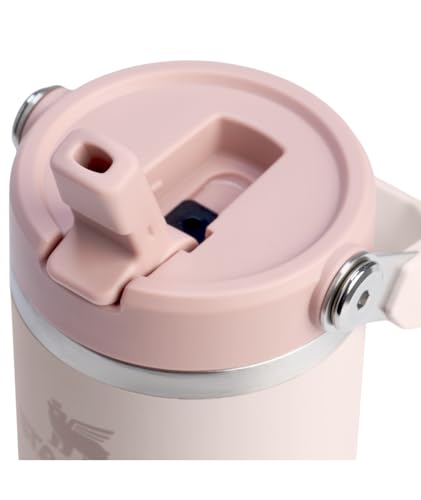 Image of STANLEY IceFlow 2.0 Flip Straw Tumbler with Handle 14 oz | Twist On Lid and Flip Up Straw | Leakproof Water Bottle | Insulated Stainless Steel | BPA-Free | Rose Quartz 2.0