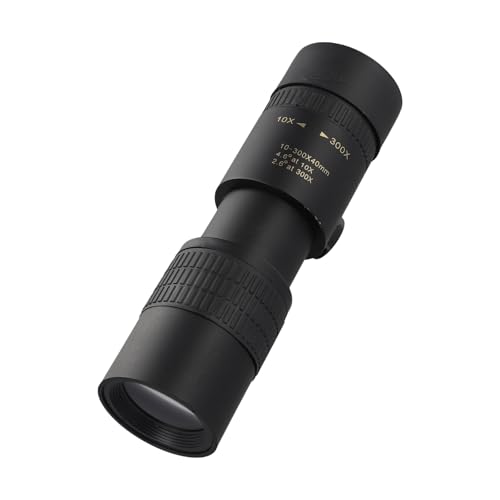 Gettimore 1 monoculares retráctiles HD de mano con zoom de 10 a 300 aumentos, para camping, al aire libre, telescópico, piezas de vidrio espía