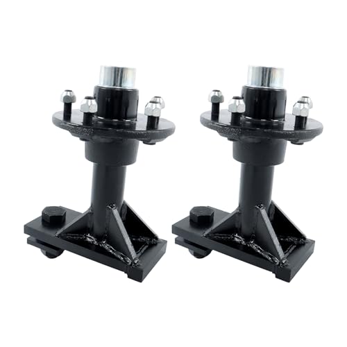 GXYWADY 2 Pcs 5 x 5.5 Lug Shipping Container Wheels and Bolt-On Spindle Kit with Handle with Rubber Dust Cover