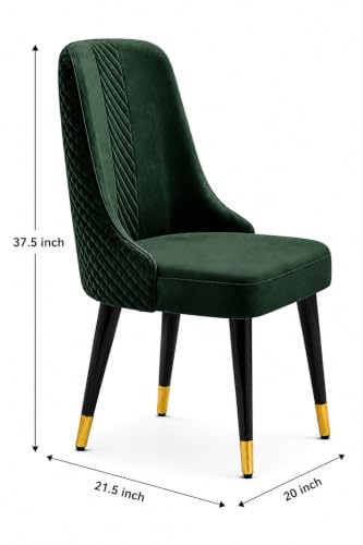 Image of WOODEN SPACE Majestic 4 Seater Wooden Dining Table Set | Urban Marble Top Dining Table with Chairs for Dining Room & Kitchen (Modern Vento Dark Green) (54 x 36 x 30 inch)
