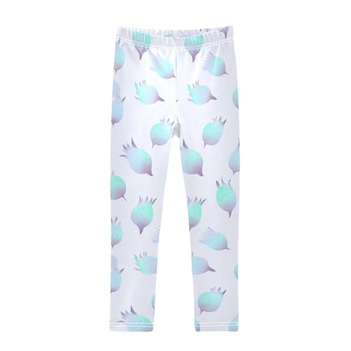 ALAZA Girls' Leggings Children's Yoga Pants Skinny Printed Dance Green Blue Pitaya Comfortable 4T