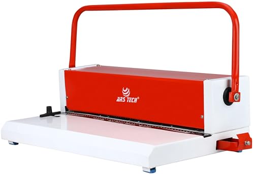 Image of A3 Size Spiral Binding Machine | Punching Machine | Spiral Note Book Binding | Coil Binder Machine 18-20 Sheets (of 70 GSM) Punch a Single Slot & 45 Round Holes Heavy Duty Machine A3-RED