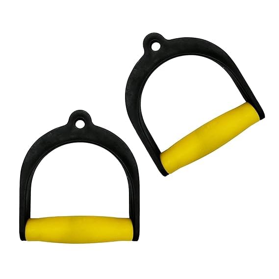 US Sports Single Cable Cross D Handle with Rubber Grip – Attachment for Professional Pulley Machines (Imported Black)-image-44