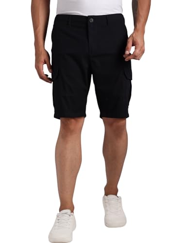 Image of Thomas Scott Men's | Regular Fit | 100% Cotton | Solid | Breathable Lightweight | 6-Pocket Cargo Shorts | Cricket Club Collection