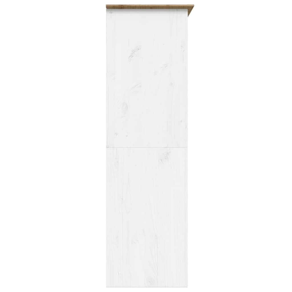 Szafa o dużej wytrzymałości w kolorze białym i brązowym - 151,5 cm Solid Pine Wood Storage Closet with Dust-Proof Doors for Bedroom nization & Stylish Fur Solutions