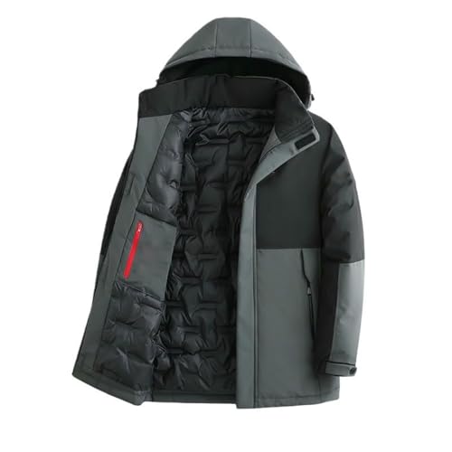 YEBAITOU Giacca trapuntata invernale da uomo con cappuccio di mezza
