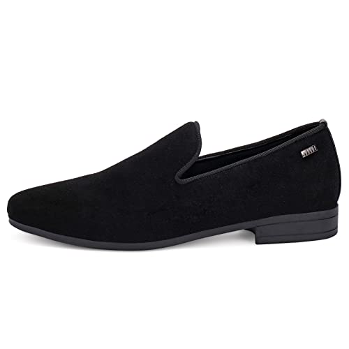 Image of UUBARIS Mens Velvet Loafers Slip-on Dress Shoes Fashion Style Driving Shoes Classic Tuxedo Shoes Casual Oxford Shoes