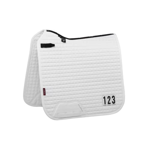 LeMieux Dressage Cotton Competition Square Saddle Pad - English Saddle Pads for Horses - Equestrian Riding Equipment and Accessories (White - XLarge)