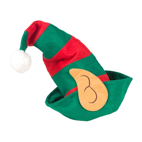 MUNSKT Elf Hat with Ears Novelty Christmas Accessory Funny Christmas Hats One Size for Adult