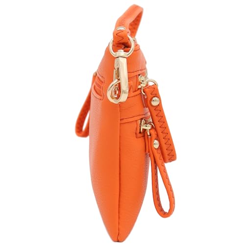 Image of FashionPuzzle Multi Zipper Pocket Small Wristlet Crossbody Bag