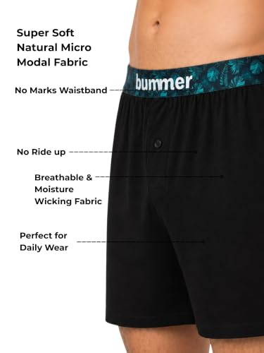 Image of Bummer Micro Modal Boxer Shorts for Men - Ultra Soft & Breathable, 3 Times Softer Than Cotton, Anti-Bacterial, Stretchable for Ultimate Comfort & Style, Pack of 1 (A Shark Tank Product)