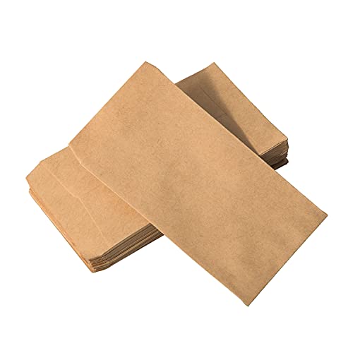 Matory 100 sobres pequeños para monedas de semillas, sobres de papel kraft marrón para embalar o almacenar artículos pequeños salarios, 6 x 10 cm (100) Cover