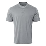 Männliches Sommer-Freizeit-T-Shirt, Business-Poloshirt mit Reißverschlusstasche, Sport-Poloshirt (Grey, XXL)