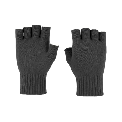 Guantes de medio dedo de lana y cachemira CLASSE77 artesanales para hombre en color negro