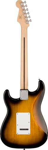 Image of Fender Squier Sonic Stratocaster - 2-Color Sunburst Bundle with Fender Mustang Micro Headphone Amp, Cable, Strap, Picks, and Austin Bazaar Guitar DVD