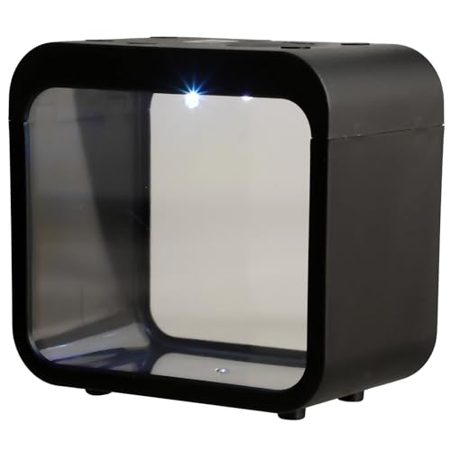 jojofuny Aquarium Cube LED pour Poissons Betta Éclairage Intégré, Réservoir Transparent pour Culture Hydroponique et Décoration de Bureau